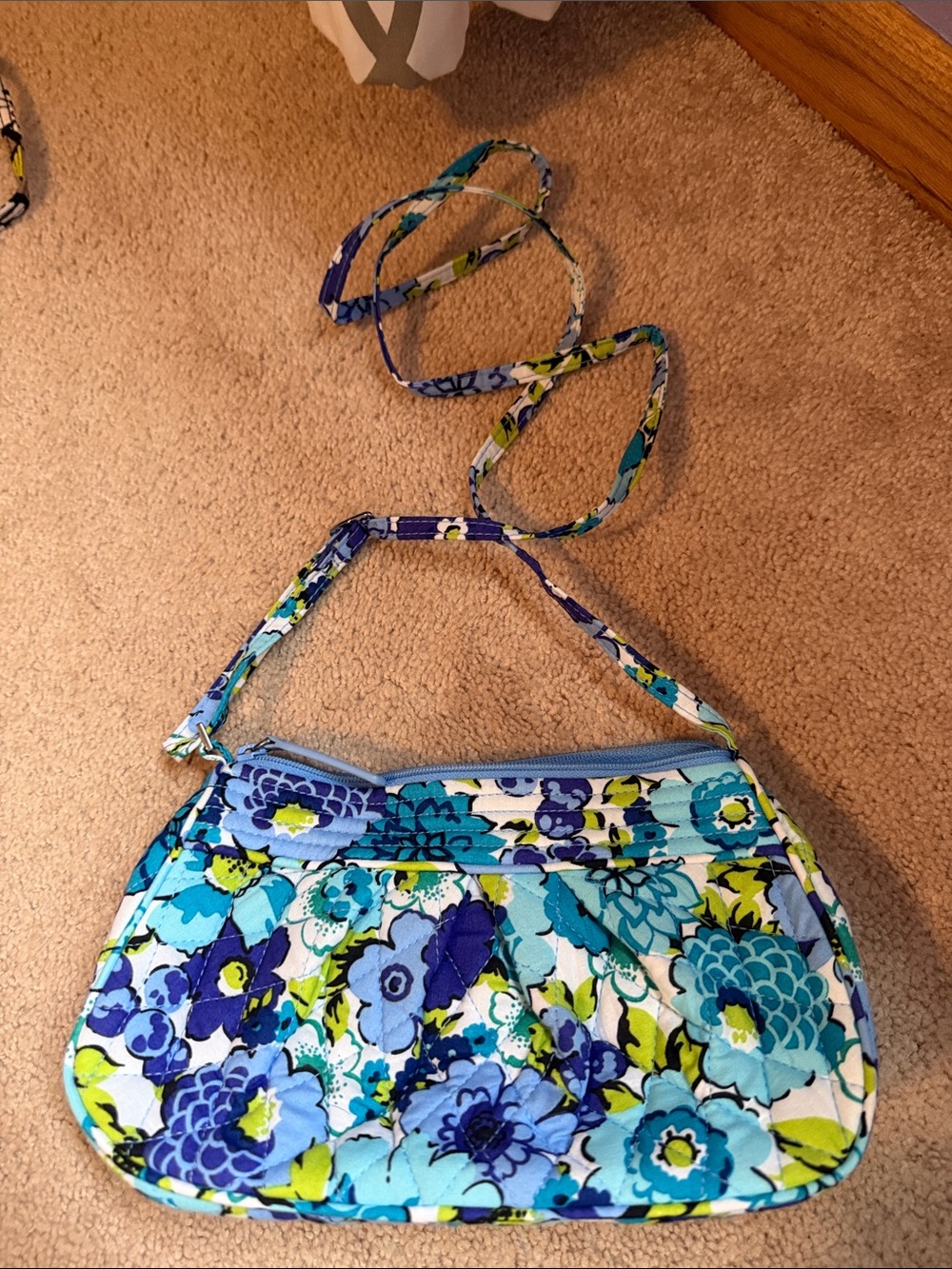 Vera Bradley Blue Multi Floral Quilted Crossbody